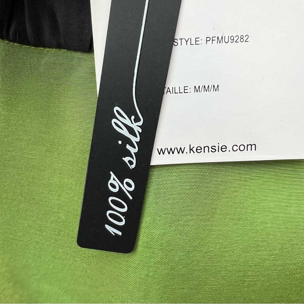 Kensie Silk Striped Flare & Fitted Sleeveless Green Dress Size M - Picture 7 of 12